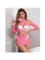 Subblime 952273 - Bodystocking a Rete Manica Lunga Rosa Taglia Unica