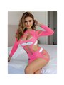 Subblime 952273 - Bodystocking a Rete Manica Lunga Rosa Taglia Unica