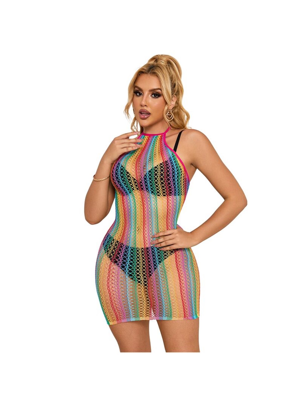 Subblime 952341 - Bodystocking a Rete Arcobaleno Taglia Unica
