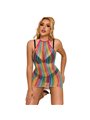 Subblime - 952341 Rainbow Fishnet Bodystocking One Size