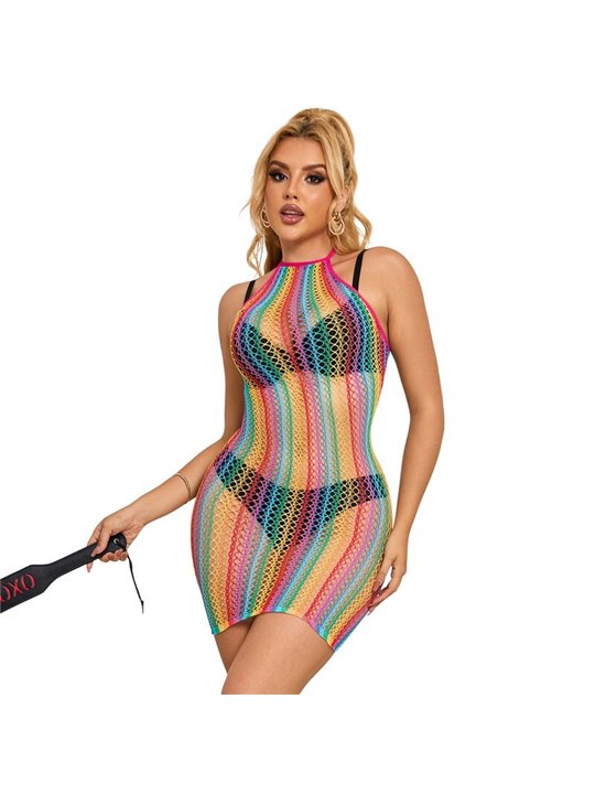 Subblime 952341 - Bodystocking a Rete Arcobaleno Taglia Unica