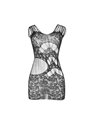 Subblime - 951771 Long Bodystocking With Open Back With Fishnet Black One Size
