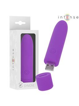 Intense Symone - Vibratore Bullet Usb 8 Vibrazioni Viola 10 x 2,2 Cm
