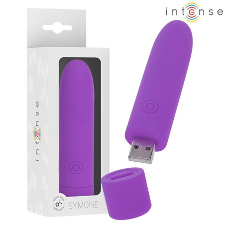 Intense Symone - Vibratore Bullet Usb 8 Vibrazioni Viola 10 x 2,2 Cm