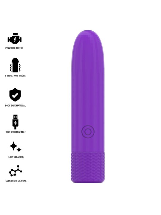 Intense - Symone Usb Rechargeable Vibrating Bullet 8 Vibrations Purple 10 X 2.2 Cm
