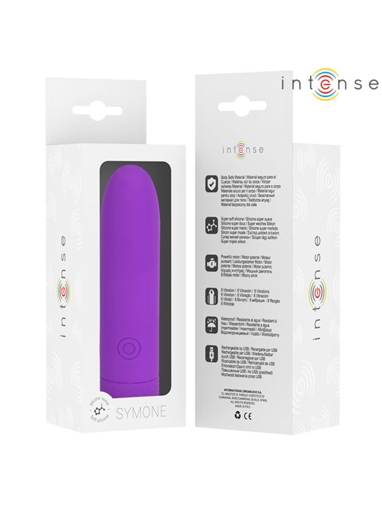 Intense - Symone Usb Rechargeable Vibrating Bullet 8 Vibrations Purple 10 X 2.2 Cm