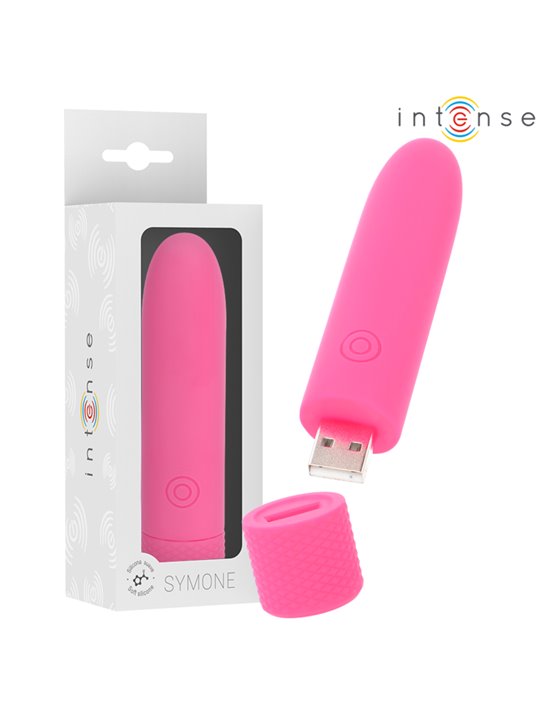 Intense - Symone Usb Rechargeable Vibrating Bullet 8 Vibrations Pink 10 X 2.2 Cm