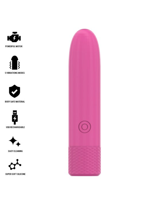 Intense - Symone Usb Rechargeable Vibrating Bullet 8 Vibrations Pink 10 X 2.2 Cm