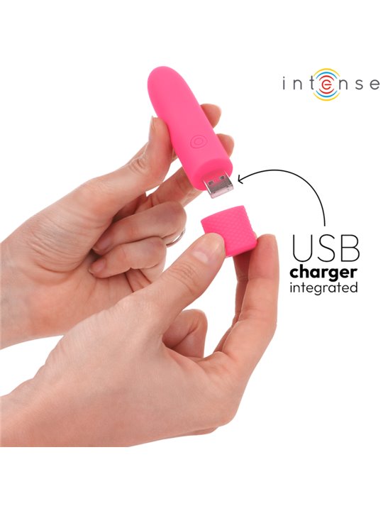 Intense - Symone Usb Rechargeable Vibrating Bullet 8 Vibrations Pink 10 X 2.2 Cm