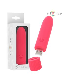 Intense Symone - Vibratore Bullet Usb 8 Vibrazioni Rosso 10 x 2,2 Cm