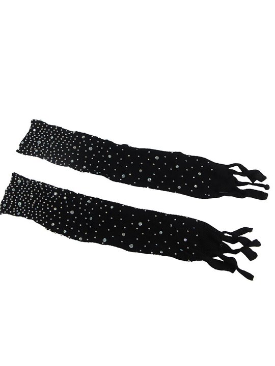 Subblime 952174 - Bodystocking con Strass e Guanti Nero Taglia Unica