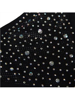 Subblime - 952174 Fishnet Bodystocking With Gloves And Diamonds Black One Size