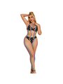 Subblime - 952358 Rainbow Halter Neck Fishnet Bodystocking One Size