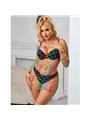 Subblime - 952426 Rainbow Long Sleeve Fishnet Bodystocking One Size
