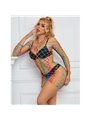 Subblime - 952426 Rainbow Long Sleeve Fishnet Bodystocking One Size