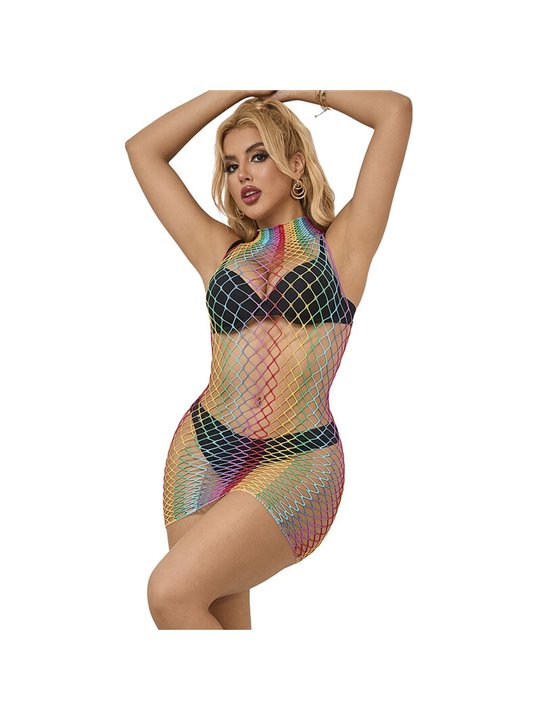 Subblime 952433 - Bodystocking a Rete Arcobaleno Taglia Unica