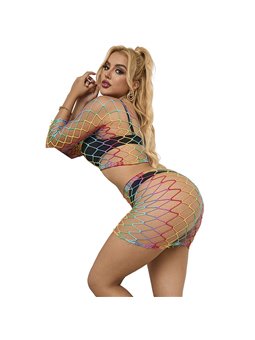Subblime 952440 - Bodystocking a Rete Arcobaleno Taglia Unica