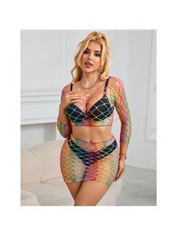 Subblime 952440 - Bodystocking a Rete Arcobaleno Taglia Unica