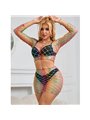 Subblime 952440 - Bodystocking a Rete Arcobaleno Taglia Unica