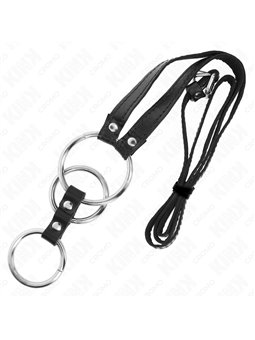 Kink - Triplo Anello Fallico in Metallo 3,8-5 Cm con Cintura 112 Cm