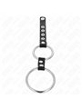 Kink - Doppio Anello Fallico in Metallo 3,8-5 Cm con Cinturino