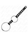 Kink - Double Metal Penis Ring 3.8 Cm To 5 Cm Connected With Leather