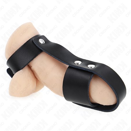 Kink - Gabbia Fallica in Pelle Vegana con Divisore per Testicoli