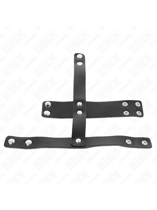 Kink - Leather Penis Cage Ring With Adjustable Ball Divider
