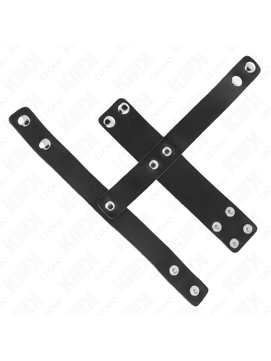 Kink - Leather Penis Cage Ring With Adjustable Ball Divider