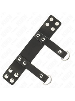 Kink - Anello Fallico in Pelle Vegana con Anelli a D 18,5x3,3 Cm