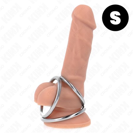 Kink - Triplo Anello Fallico in Metallo Cromato da 3,2 Cm a 4,5 Cm