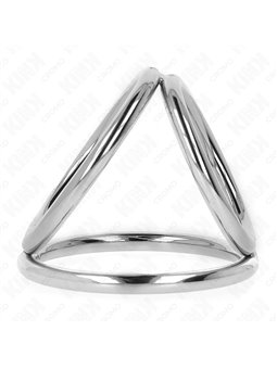 Kink - Triple Chrome Metal Penis Ring 3.2 Cm To 4.5 Cm