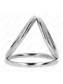 Kink - Triplo Anello Fallico in Metallo Cromato da 3,2 Cm a 4,5 Cm