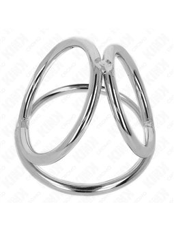 Kink - Triple Chrome Metal Penis Ring 3.2 Cm To 4.5 Cm