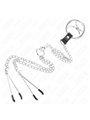 Kink - Triple Chrome Metal Penis Ring 3 Cm To 4.5 Cm With 26 Cm Metal Chain And Nipple Clips