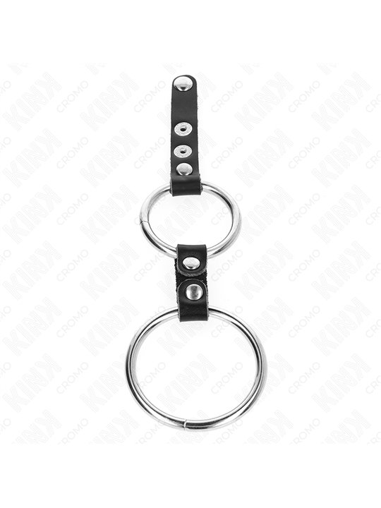 Kink - Double Penis Ring 3.8 Cm To 5 Cm Connected By Leather