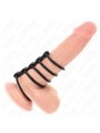 Kink - Cinturino in Pelle Vegana con 5 Anelli Fallici in Silicone 3,8-4,8 Cm