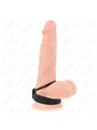 Kink - Silicone Penis Ring 3.8 Cm With Ball Divider And Leather Strap 22 X 1.5 Cm