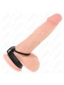 Kink - Silicone Penis Ring 3.8 Cm With Ball Divider And Leather Strap 22 X 1.5 Cm