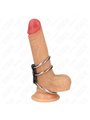 Kink - Triple Metal Penis Ring 3.7 Cm To 5 Cm Connected With Leather