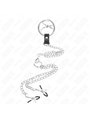 Kink - Triple Chrome Metal Penis Ring 3 Cm To 4.5 Cm With 26 Cm Metal Chain And Nipple Clips