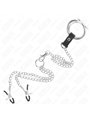 Kink - Triplo Anello Fallico 3-4,5 Cm con Catena 26 Cm e Morsetti per Capezzoli