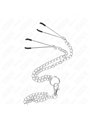 Kink - Triplo Anello Fallico 3,8-5 Cm con Catena 26 Cm e Morsetti per Capezzoli Mod. 2