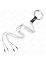 Kink - Triplo Anello Fallico 3,8-5 Cm con Catena 26 Cm e Morsetti per Capezzoli Mod. 2