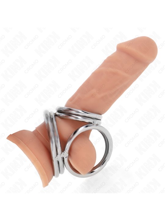 Kink - Triplo Anello Fallico in Metallo 3,8-5 Cm Mod. 1