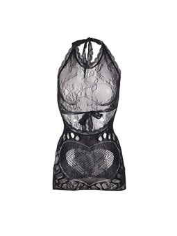 Subblime 952075 - Abito Corto a Rete Dettaglio Cuore Taglia Unica Nero