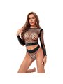 Subblime 952228 - Body a Rete a Maniche Lunghe Nero Taglia Unica