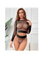 Subblime 952228 - Body a Rete a Maniche Lunghe Nero Taglia Unica