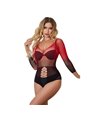 Subblime 952259 - Body Elastico a Rete Sfumata Rosso e Nero Taglia Unica