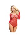 Subblime 952303 - Body a Manica Lunga con Strass Rosso Taglia Unica